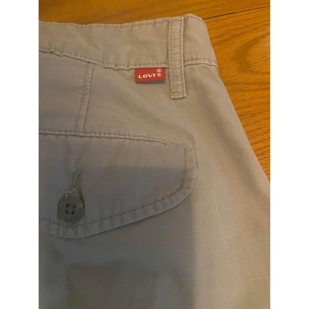 Levis Mens Khaki Tan Ripstop Cargo Shorts Utility Casual Flat Front Pockets - Picture 3 of 3